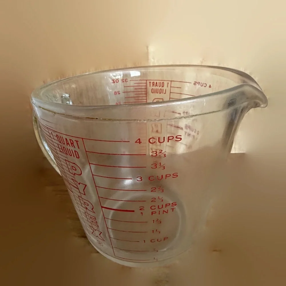 Vintage Pyrex 4 Cups Measuring Cup Red Letter D Handle